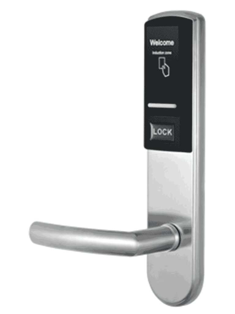 ZKTECO LH3000L - Cerradura Izquierda para Hotel con Tecnología Mifare 13.56 MHz, Compatible con Puertas de 40 a 55 mm de Grosor, 2 Pestillos de Seguridad, Fabricada en Acero Inoxidable, Capacidad de Registro de 224 Eventos - Image 3