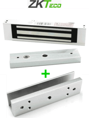 ZKTECO LMB120SU - Paquete de contrachapa magnética de 120 Kg incluye soporte de fijación en U para instalación en puertas de vidrio o cristal templado