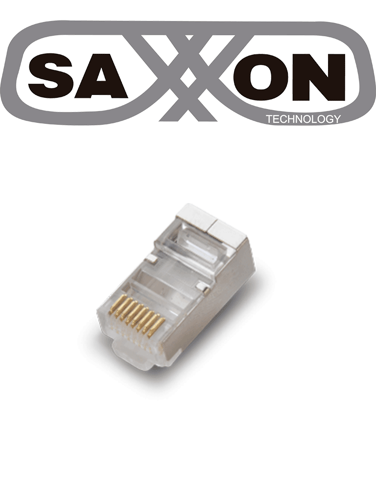 SAXXON S901B - Conector plug RJ45 para cable UTP/FTP /CAT 5E / Blindado / Paquete 100 piezas