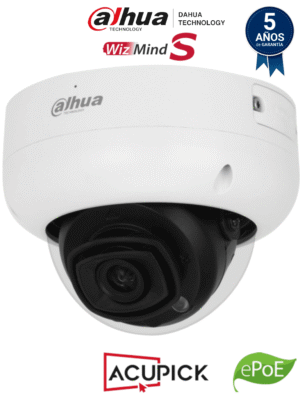 DAHUA IPC-HDBW5241R-ASE-S3 - Cámara IP Domo 2MP Antivandálica/ WizMind/ Lente 2.8 mm/ 106° Apertura/ IR 50m/ E&S Alarma y Audio/ ePoE/ WDR/ IP67/ IK10/ Micrófono integrado/ Ranura MicroSD/ Conteo de Personas/ AcuPick/
