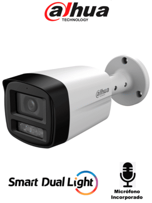 DAHUA DH-HAC-HFW1801TLMN-IL-A-S3- Cámara Bullet 4k/ Iluminador Dual Inteligente / Lente de 2.8 mm/ 106 Grados de Apertura/ Microfono Integrado/