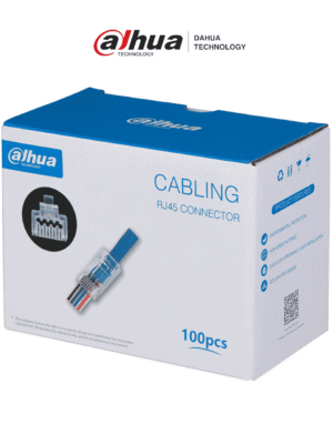 DAHUA DH-PFM976-631-PT - Caja con 100 Plugs Pass through RJ45 Cat6/ Chapado de Oro de 15 U"/ Clasificación de Resistencia al Fuego UL94V-2 /