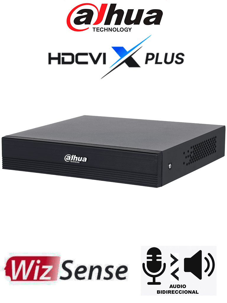 DAHUA DH-XVR1B04H-I/T - DVR de 4 canales 5MP Lite WizSense y H.265+/ HDCVI X PLUS/ Soporta 4 Canales+2 IP o Hasta 6 Canales IP/Audio Bidireccional en los 4 Canales/ SMD Plus y Búsqueda Inteligente de Humanos y Vehículos/ Compatible con Dolink Care