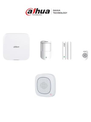 DAHUA DHCA-IAS - Paquete para certificación de sistemas de alarmas inalámbricas de Dahua, Incluye: panel de alarma HUB 2.0, sirena intercomunicadora, control remoto, sensor de movimiento y contacto magnético