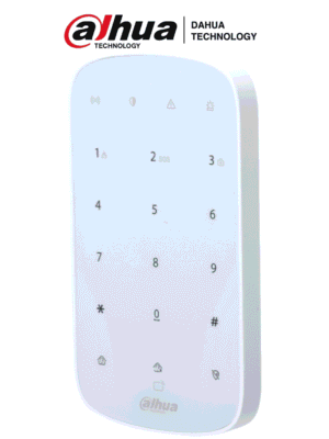 DAHUA DHI-ARK30T-W2 - Teclado Inalámbrico Interior Touch para Armado y Desarmado / Soporta hasta 32 usuarios con Pin o Tarjetas Mifare / Indicadores Led de Status del Panel / Alarma de Batería Baja/ AirShield