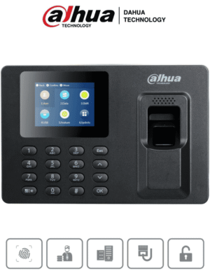 DAHUA DHI-ASA1222E-S - Control de asistencia con pantalla de 2.4", 2,000 huellas, 1,000 usuarios y 100,000 registros. Comunicación TCP/IP, puerto USB para actualizaciones y salida de relevador para timbre.