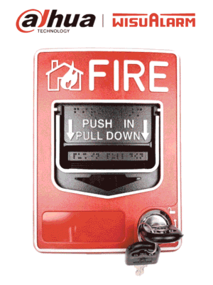 DAHUA WISUALARM DHI-HY-C124 - Estación manual con doble acción convencional, 2 Hilos, Certificado CE, 9-28V CD, Fácil instalación