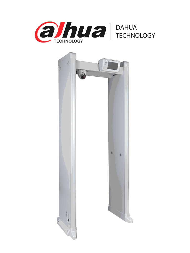 DAHUA DHI-ISC-D718-TNS - Arco Detector de Metales de 18 Zonas con Medición de Temperatura/ Pantalla de 7 Pulgadas/