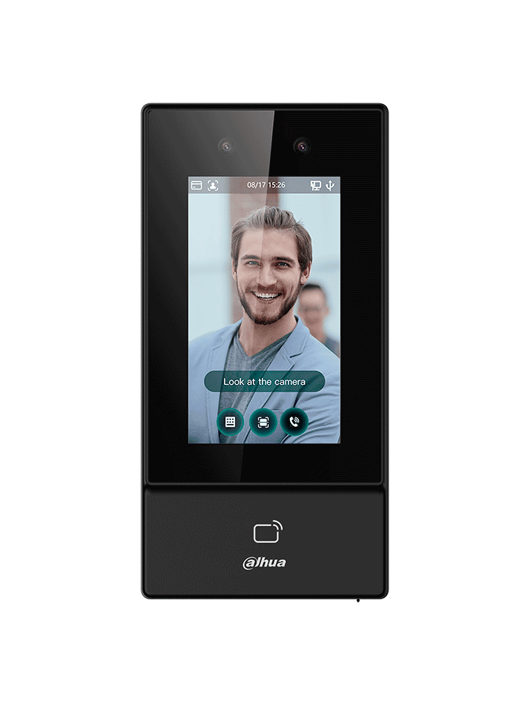 DAHUA ASI6213S-D - Control de Acceso para Exterior con Reconocimiento Facial, pantalla táctil de 4.3", soporta 6000 usuarios, rostros y contraseñas, 10,000 tarjetas ID 125 KHz, 50 administradores, 300,000 registros. Comunicación TCP/IP, IP65. - Image 2