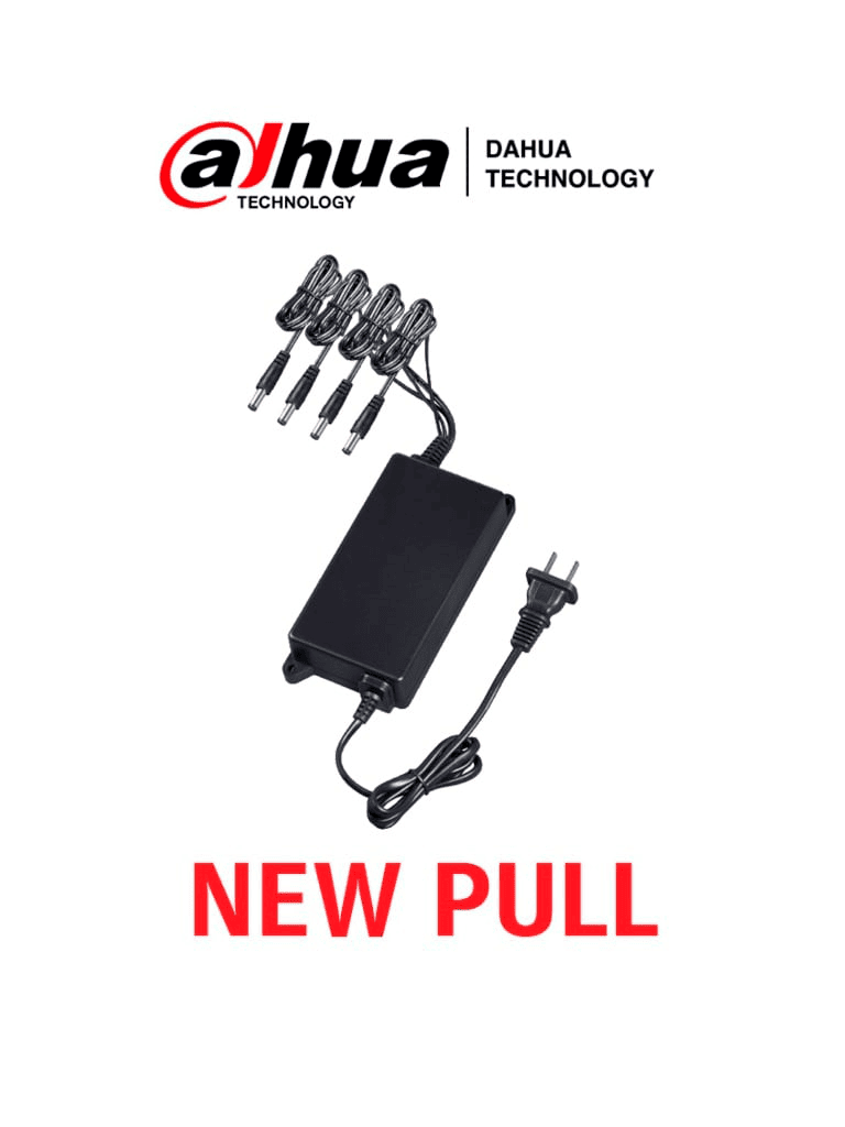 DAHUA FUENTE KIT2NEWPULL - Fuente de Poder de poder de 2 Ampers con Distribuidor de 4 Canales/ 4 Cables con conector de Energía