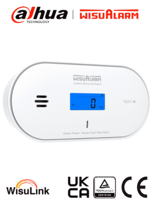 DAHUA WISUALARM DHI-HY-GC30A-R8 -Detector de Monóxido de carbón inalámbrico interconectado con sensor electroquímico de alto performance e interconexión inalámbrica con máximo 24 equipos,