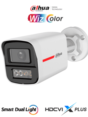 DAHUA DH-HAC-HFW1249XN-IL-A-PRO -Cámara Bullet HDCVI 2MP WizColor/HDCVI X PLUS/ Imagen 24 Horas a Color/ Corrección de Distorsión de Imagen mediante IA/ Iluminador Dual Inteligente/ Hasta 50m de Dist de Ilumi/Doble Mic Incorp/Visión de Hasta 101°