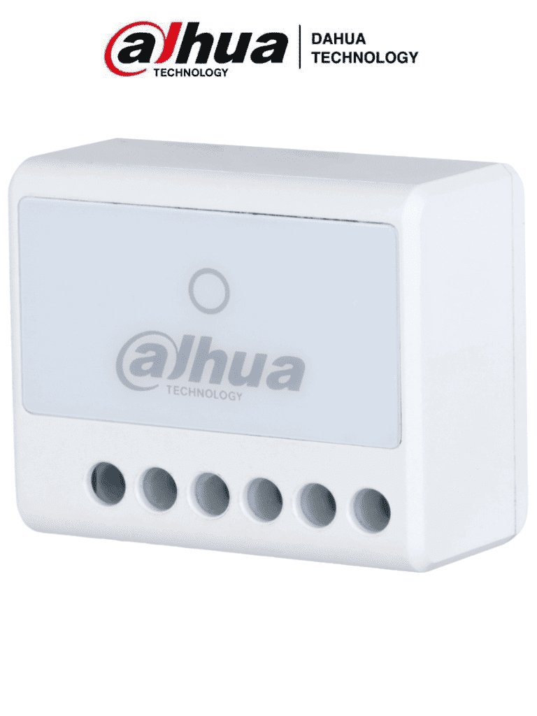 DAHUA DHI-ARM7011-W2 - Relevador inalámbrico, Una salida de relevador NO/NC, Pulso seco, Entrada de 0-36 V CD, Una entrada adicional de tamper, Aplicación DMSS, Frecuencia 433 MHz, Tecnología: AirShield, Compatible con HUB 1.0 y HUB 2.0