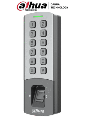 DAHUA DHI-ASI1212M-DW - Control de Acceso Antivandalico Exterior Wi-Fi/ Soporta 10,000 Usuarios, Passwords y Tarjetas ID / 3,000 Huellas / Teclado Mecanico/ RS-485 y Wiegand/ TCP/IP / Alimenta Cerradura 12V / IP65/ IK08/