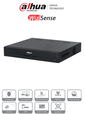 DAHUA DHI-NVR4432-16P-EI - NVR de 8 Megapíxeles/ 4K WizSense/ 32 Canales IP/ 16 Puertos PoE/ 4 Bahías de Discos Duros/ Smart H.265+/ 1 Canal de Reconocimiento Facial/ SMD Plus/ Rendimiento de 256 Mbps/ Quick Pick