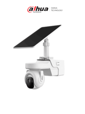 DAHUA DH-KIT/BP4A-4G/M0508 -Kit cámara PT 4G/ 4MP/panel solar/Batería/ SMD/ Sirena y luz de disuasión activa/Audio bidireccional/ Iluminador dual inteligente/IR 30 m/ luz cálida 20m/ Modo AOV(vídeo siempre activo)/ Ranura para Micro SD/IP66/