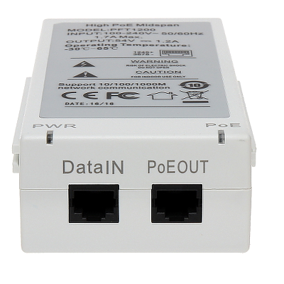 DAHUA PFT1200 - Inyector Hi-Poe Midspan Gigabit/ Soporta PoE/PoE+/ Soporta Hi-PoE 60 Watts para PTZ/ Indicadores Led de Status/ Funciona con Extensor: PFT1300 para conexión en Cascada/ Instalación en Pared/ - Image 3
