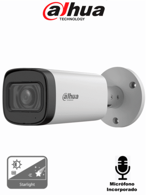 DAHUA DH-HAC-HFW1500RN-Z-A-27135-S3-DIP - Cámara Bullet de 5 Megapíxeles/ Lente Motorizado de 2.7 a 12 mm/ Micrófono Integrado/ IR de 60 Mts/ Metálica/ IP67/ BLC/HLC/DWDR/