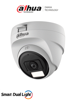 DAHUA DH-HAC-T1A51N-U-IL-A- Cámara Domo 5 MP Serie Cooper/ Lente 2.8 mm Apertura Hasta 106°/ Iluminación Dual Inteligente/ Micrófono Incorporado/ Iluminación Hasta 25Mts IR + 20Mts Luz Calida/ Plástico/ Ideal para Interior/