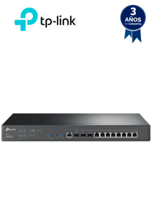TP-LINK ER8411 - Router VPN Omada, 1 puerto WAN 10G SFP+, 1 puerto WAN/LAN 10G SFP+, 1 puerto WAN/LAN 1G SFP+, 8 puertos WAN/LAN GE, ZTP, Administracion Centralizada, Secure VPN, Firewall potente, Filtrado de IP/MAC/URL, enlace IP-MAC