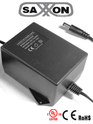 SAXXON PSU24025 - Fuente de Poder de 24 Vca a 2.5 Amperes/ Cable de 2.5 Metros/ Entrada 110 Vca/ Protección contra Sobre Cargas/