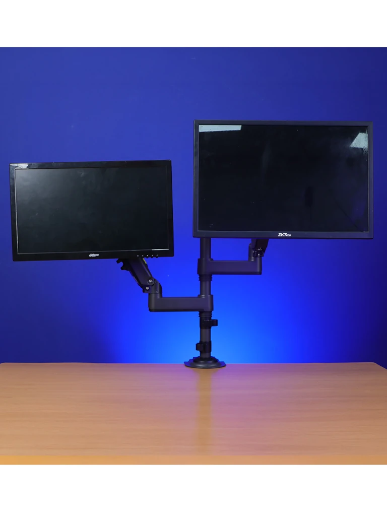 TCE H180 - Soporte de Escritorio Articulado para 2 monitores de 13 a 27" , Carga Máxima 9kg por brazo , VESA 75x75mm / 100x100mm , Ajuste de Inclinación y Rotación - Image 3