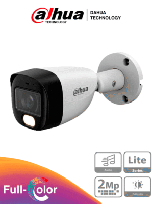 DAHUA HAC-HFW1209CM-A-LED-0280B-S3 - Cámara Bullet Full Color 1080p lente de 2.8 mm y ángulo de 108°. Micrófono integrado, WDR digital y 20 m de iluminación. Carcasa metálica IP67 para máxima resistencia. Compatible con CVI, CVBS, AHD y TV.