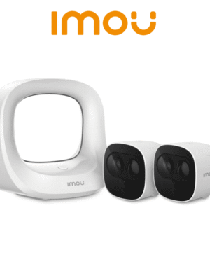 IMOU CELLPROKIT2 – 2 Cámaras 100% Libres de Cables +Estación Base/ Batería Recargable/ 2 Megapíxeles/ Audio Dos Vías/ Detector PIR Integrado/ IR de 10 Metros/ Compatible con Alexa y Asistente de Google/ Almacenamiento en Estación Base/ Wifi/