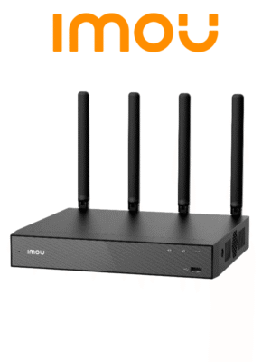 IMOU NVR-N118W-8A0E NVR WIFI 18 Canales, Disco duro de 3.5 pulgadas hasta 16T, micrófono y altavoz integrados, cuatro antenas 2,4 G/5 G Wi-Fi 6, aplicación IMOU HDMI/VGA, emparejamiento automático.