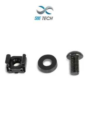 SBE TECH JTE1224- Juego de tuerca enjaulada y tornillo con 50 piezas, tornillos 12-24, para montaje de equipos en gabinete