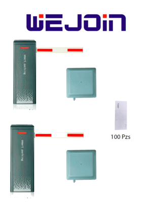WEJOIN WJDZE2 Paquete para Solución de Acceso Vehicular Incluye: 2 Barreras Vehiculares de 4.5M, 2 Lectoras UHF de 6M y 100 Tags Adheribles