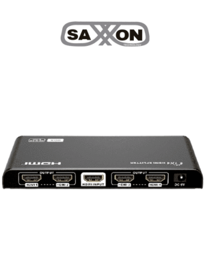 SAXXON LKV314HDR-V3.0 - Divisor HDMI 4K con 1 entrada y 4 salidas, resolución 4K x 2K Ultra HD y 1080P Full HD, soporta HDR, salidas de video combinadas en 4K y 1080P, con alcance de hasta 10 metros en entrada y salidas.