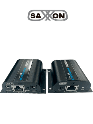 SAXXON LKV372PRO-4.0 - Kit extensor de video HDMI/ Resolucion 4K/ CAT 6/ 6A Cobre / PoC/ Hasta 50 metros/ Loop HDMI en transmisor/ Transmisor IR/ Plug and play/ Solo se Energiza el Transmisor