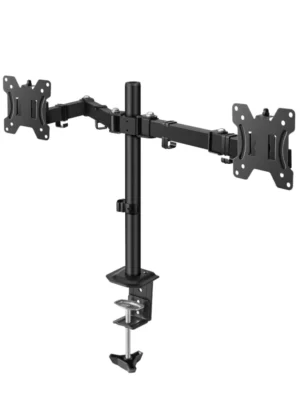 TCE LMG15NB - Soporte de Escritorio para 2 Monitores de 13 a 27" , Carga Máxima 9Kg por brazo , VESA 75x75mm / 100x100mm , Ajuste Inclinación y Rotación