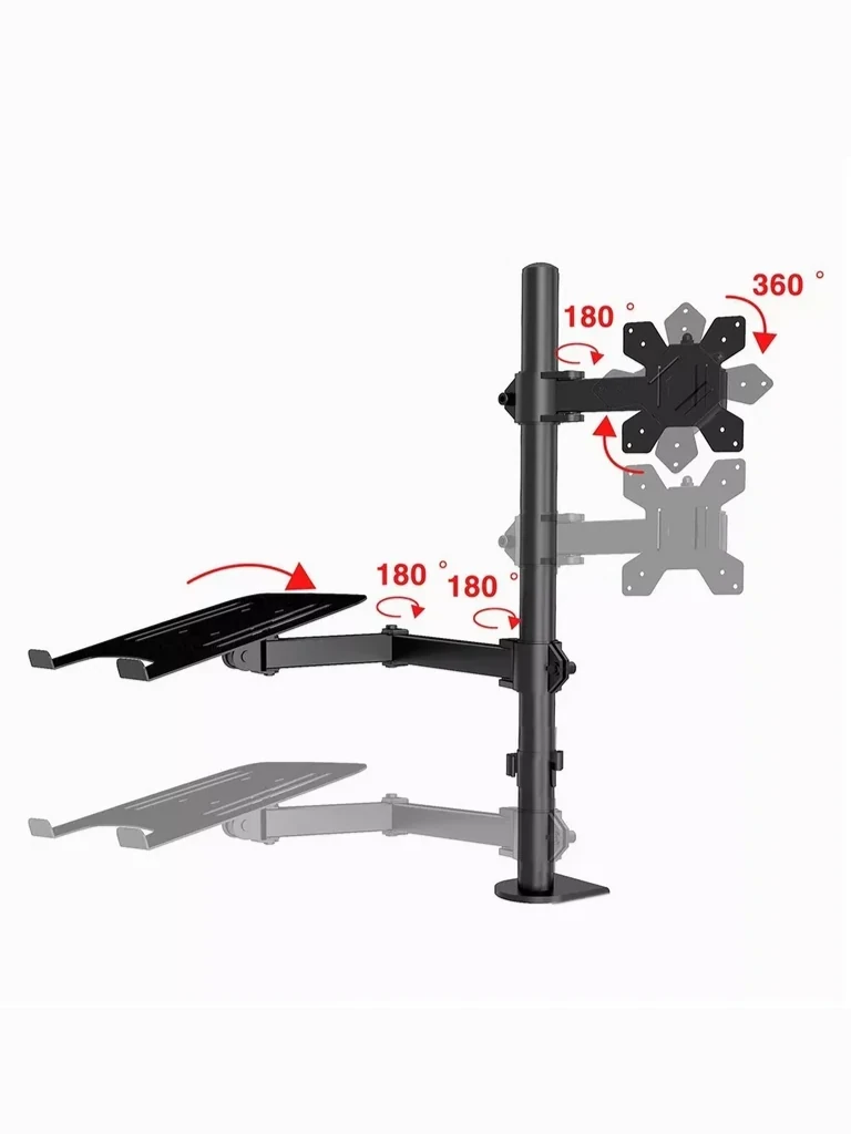 TCE LMG25NB - Soporte de Escritorio Combinado para Monitor de 13" a 32" y Laptop de 10 a 17" , Carga Máxima Monitor 8Kg , Ajuste de Inclinación y Rotación - Image 6