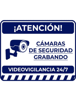 SAXXON - Letrero de video vigilancia 24/7 , Medida 17 x 21.8 cm , Estireno Calibre 30