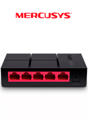 MERCUSYS MS105G - Switch no administrable para escritorio con 5 puertos 10/100/1000 Mbps, diseño compacto y función Plug and Play.