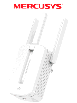 MERCUSYS MW300RE -Repetidor de cobertura WiFi N con tecnología MU-MIMO, velocidad de 300 Mbps en 2.4 GHz, 3 antenas externas y botón WPS.