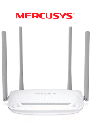 MERCUSYS MW325R - Router inalámbrico N con velocidad mejorada de 300 Mbps en la frecuencia de 2.4 GHz. Posee 1 puerto WAN y 3 puertos LAN de 10/100 Mbps, junto con 4 antenas de 5 dBi para una mayor cobertura.