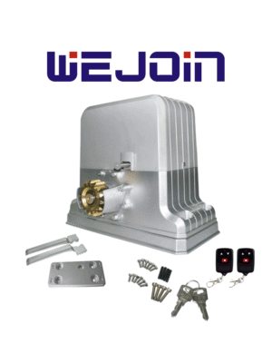 WEJOIN WJKMP202 - Motor para portón deslizante o corredizo / Soporta hasta 1800 Kg / Control remoto 418 Mhz / Limites físicos / Compatible con Cremallera WJCT