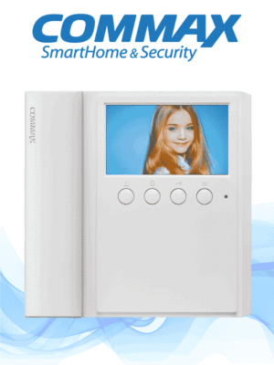 COMMAX CMV43A - Monitor de 4.3 pulgadas con auricular, conexión a 4 hilos con frentes de calle residencial DRC40K y departamental CMP4BCT para solución departamental