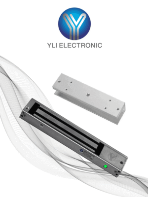 YLI YM280NLEDULPACK Paquete de Cerradura Magnética YM280NLED y MBK280UL para Puertas de Vidrio sin Marco / 280 kg (600 Lb) / Con Indicador Led