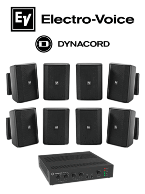 ElectroVoice M_KITU2404EVIDS - Kit de Audio / Amplificador Mixer240W / 8 Altavoces EVID-S 15W Negras