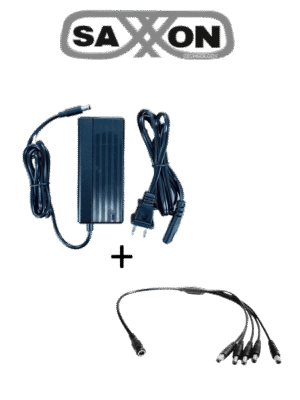 SAXXON KA3602SXF55PAQDIV5 - Fuente de Poder Regulada 12VCD 3Amper + 1 Divisor de Energía 5 Conectores macho