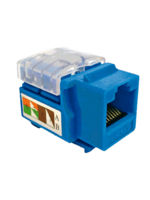 SAXXON M265C5B - Modulo jack keystone RJ45 / 8 Hilos / CAT 5E / Compatible con calibres AWG 22-26 / Color azul