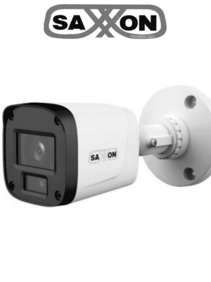 SAXXON SUA-HAC-B20P-0280B- Cámara Tipo Bala de 2 Megapíxeles & 1080P/ Lente de 2.8 mm Apertura de Hasta 100°/ Iluminación IR de Hasta 20m/ Para Exterior IP67/Material Plástico de Alta Duración/Funcionamiento en Modos CVI & AHD & TVI