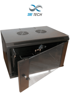 SBE TECH GNLPAR6URP - Gabinete de pared 6UR, 60x60 cm, puerta de cristal templado, cerradura y llaves.