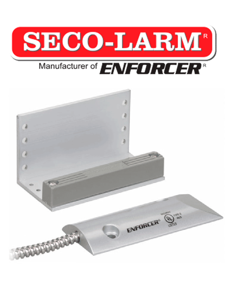Seco-Larm SM226L3Q - Contacto Magnético metálico para cortina con bucle N.A. y N.C. (overhead) Compatible paneles DSC / RISCO / BOSCH