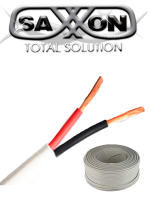 SAXXON OWAC2305JF- Cable de alarma de 2 conductores/ CCA/ Calibre 22 AWG/ 305 metros/ Retardante a la flama/ Recomendable para control de acceso/ Videoportero/ Audio/