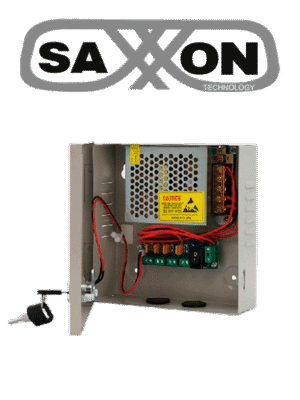 SAXXON SX5A4CH - Fuente de Poder Profesional 12 VCD / 5 Amperes / 4 Canales / 1.1 Amperes por Canal / Protección contra Sobrecargas / Led Indicador de Funcionamiento